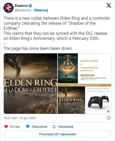 Elden Ring: Shadow of the Erdtree – kiedy odbędzie się premiera dodatku?